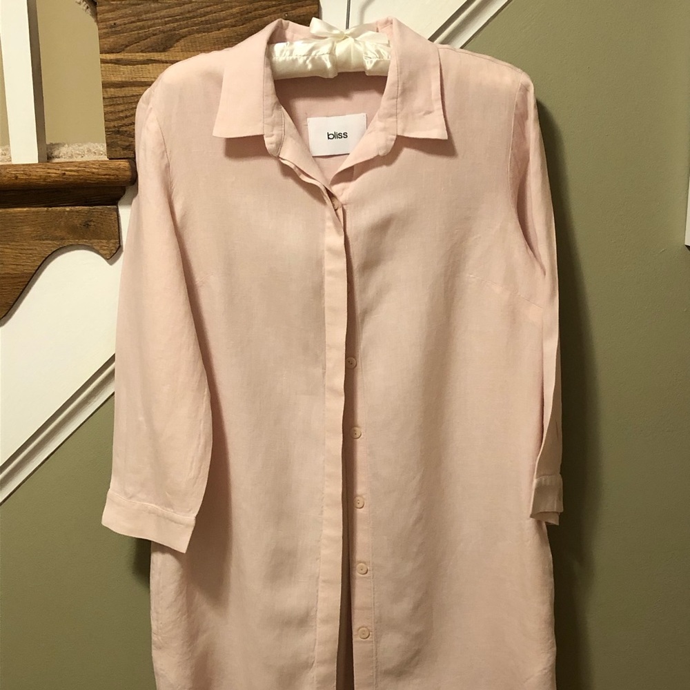 100% linen pink tunic - great for the beach! ☀️🏖